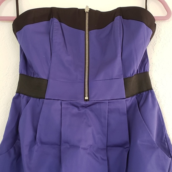 NWT H&M Chic Purple Black Zipper Front Tube Dress - Picture 6 of 8